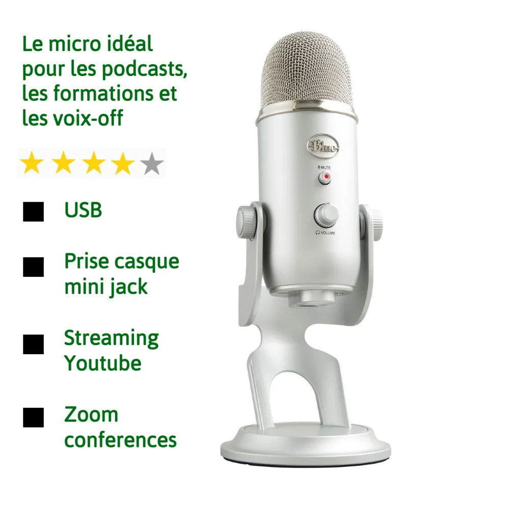 Le Blue Yeti : Micro a condensateur USB polyvalent